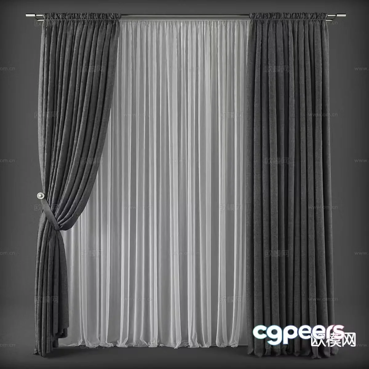 modern curtain 3d model