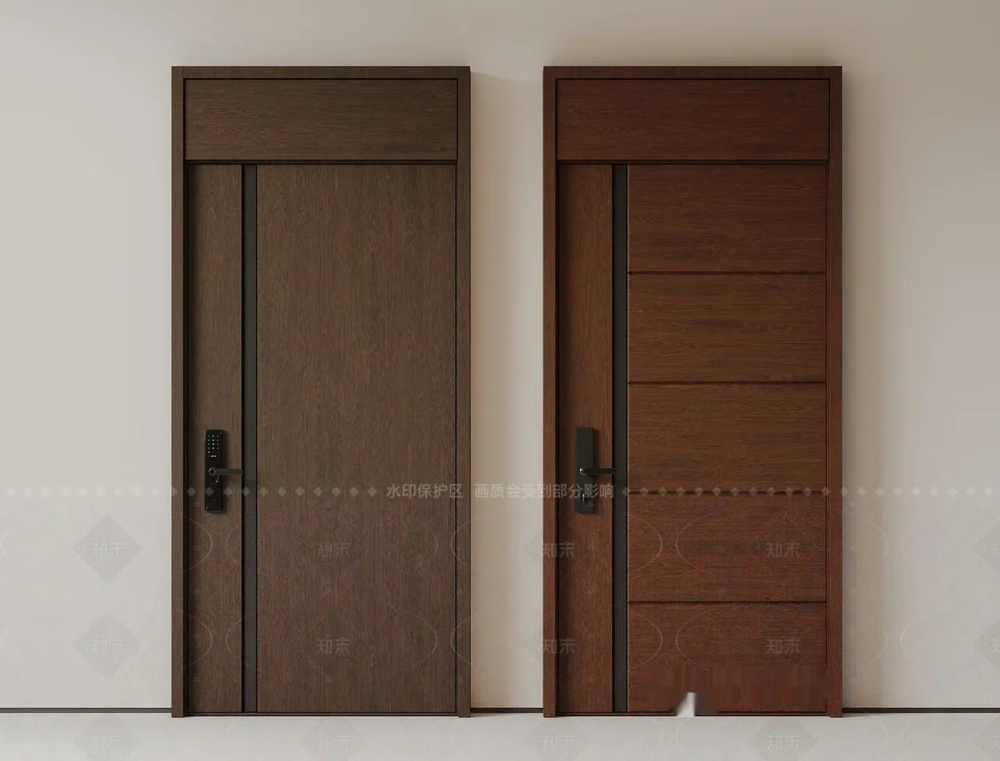 Modern Wooden Doors 3D Model – 9518 – VRAY Render