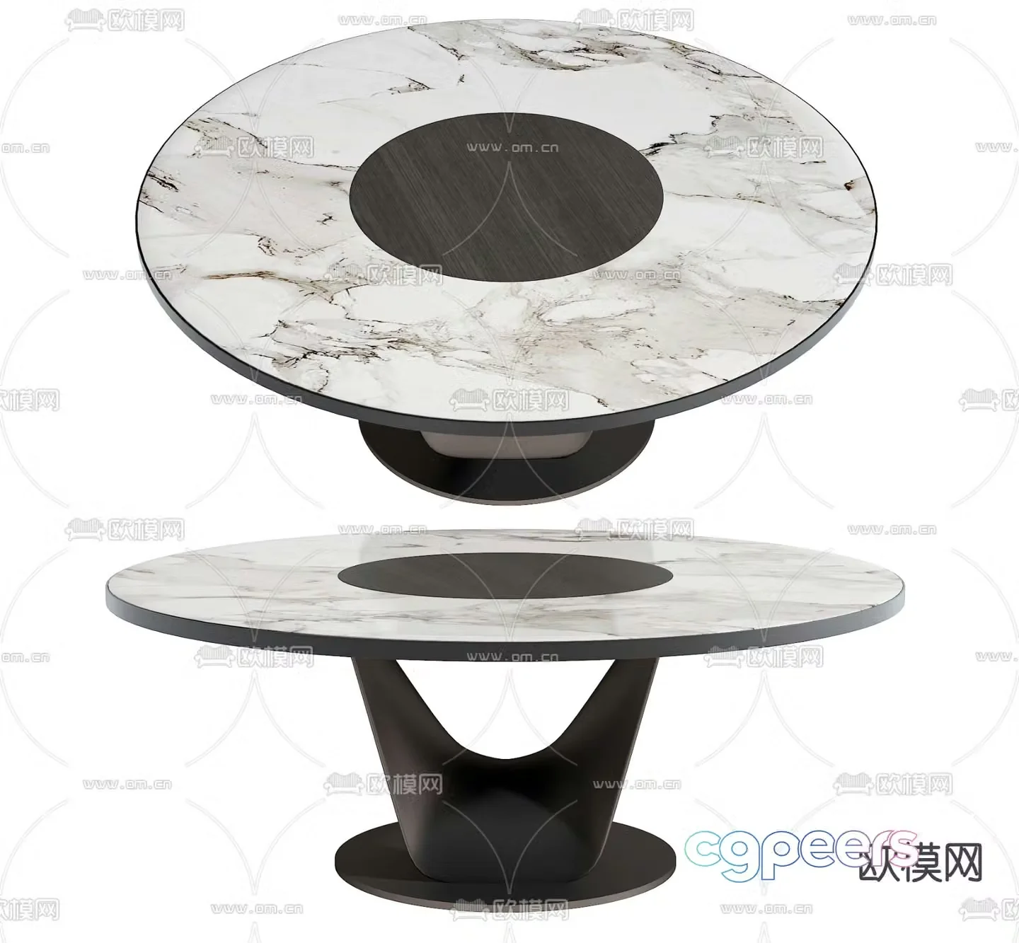 Modern dining table marble dining table round dining table 3d model