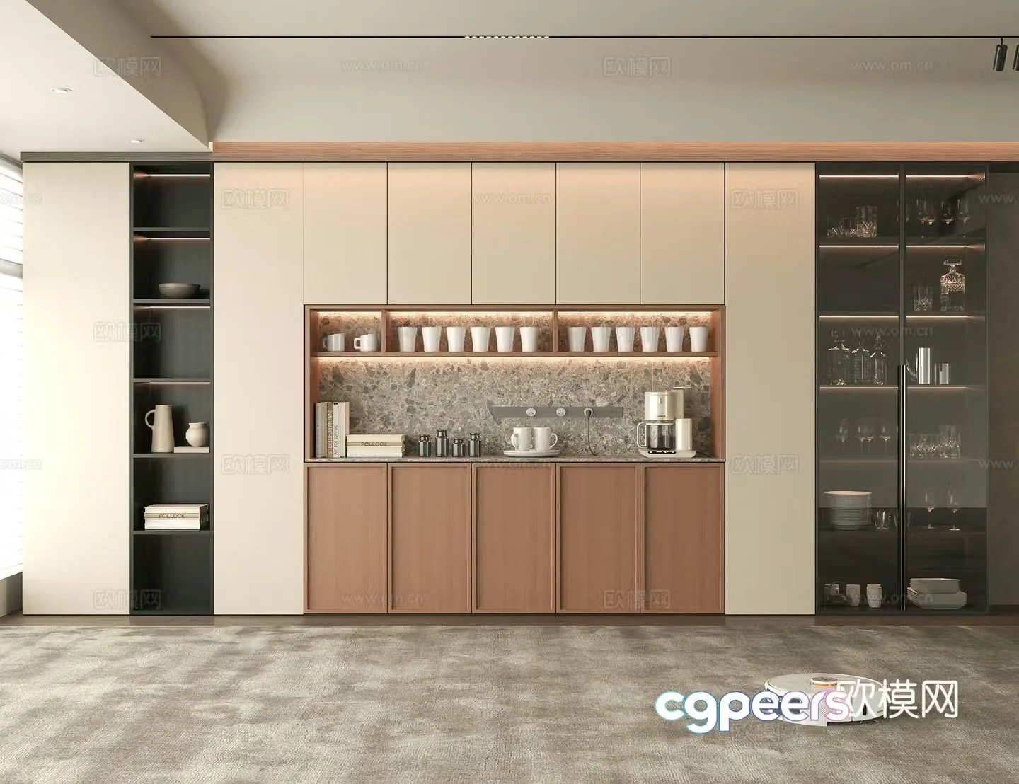 Modern wine cabinet 3d model