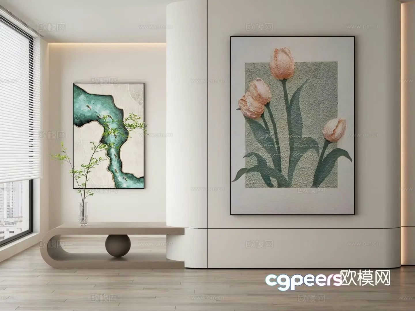 Decorative painting texture painting hanging painting 3d model