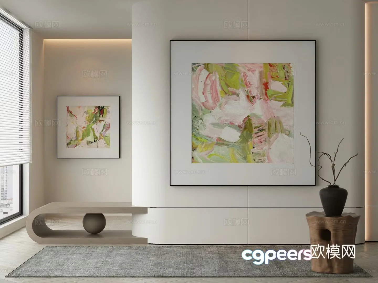 Wasabi hanging painting oil painting 3d model