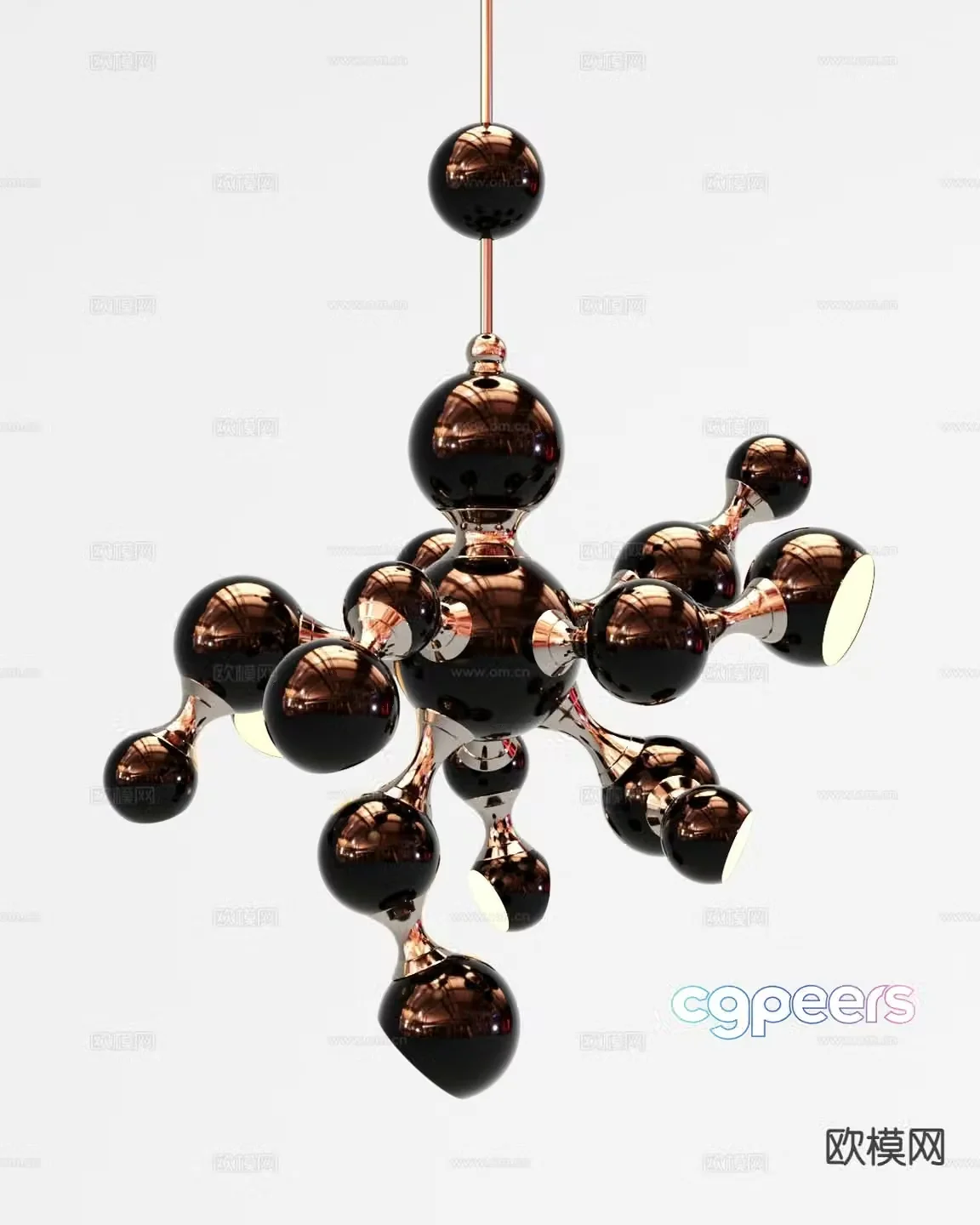 Light luxury chandelier restaurant chandelier 3d model