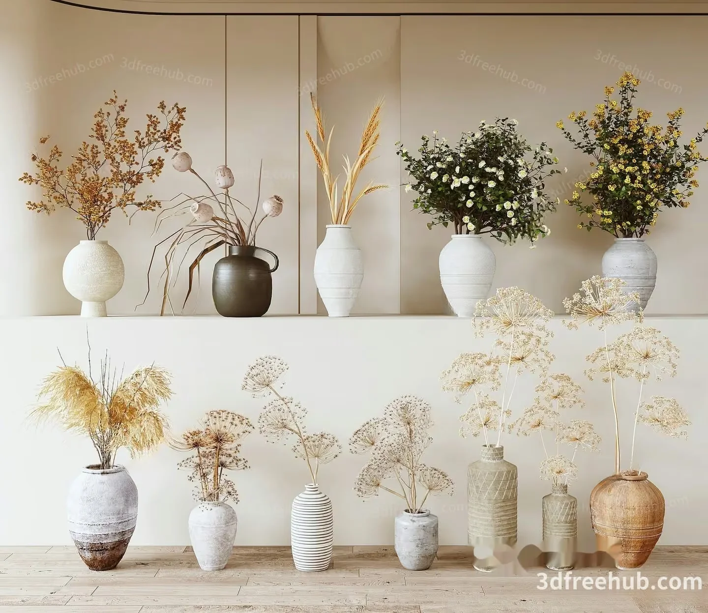 Modern Flower Vases 3D Model – 18756 – VRAY Render