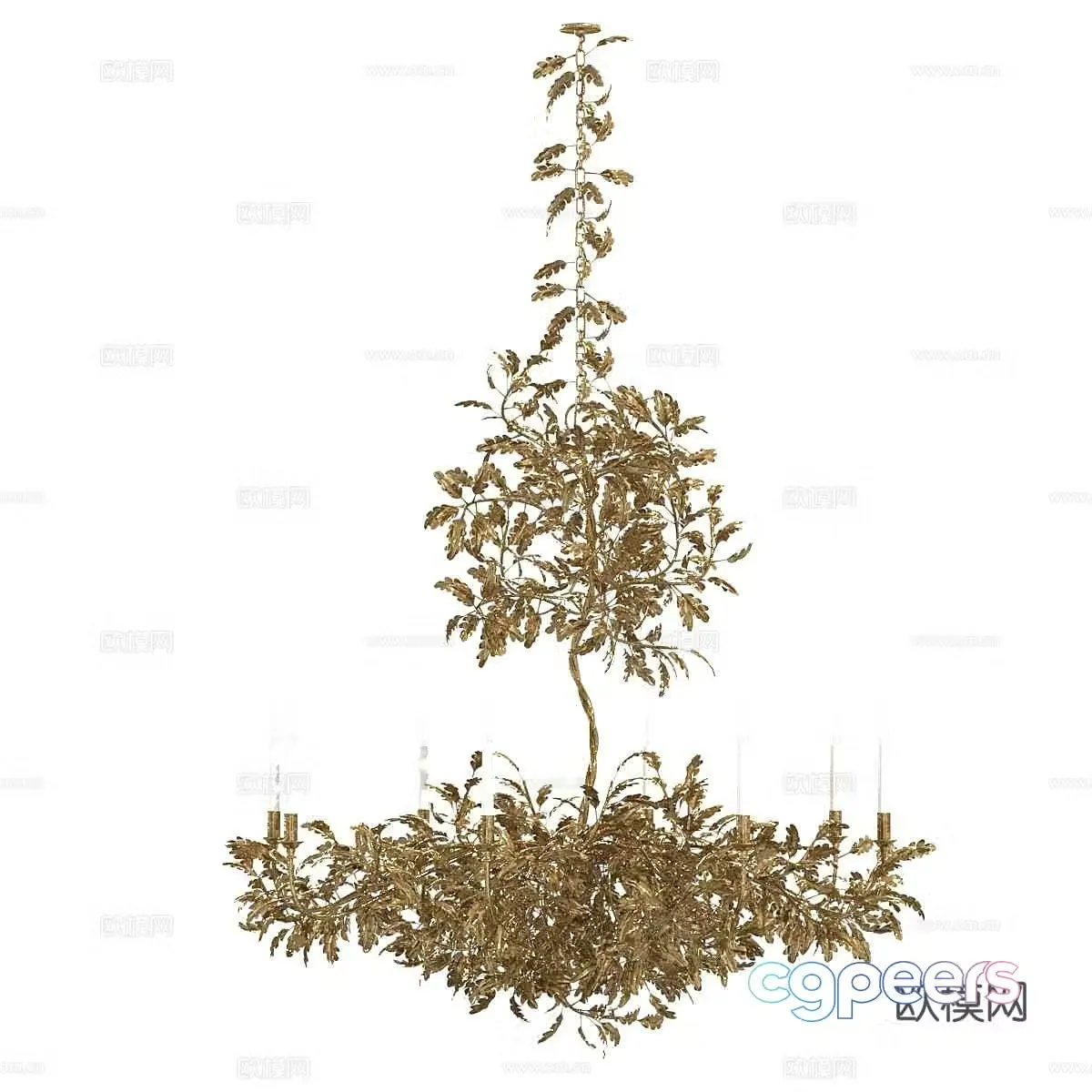 French light luxury chandelier 3d model