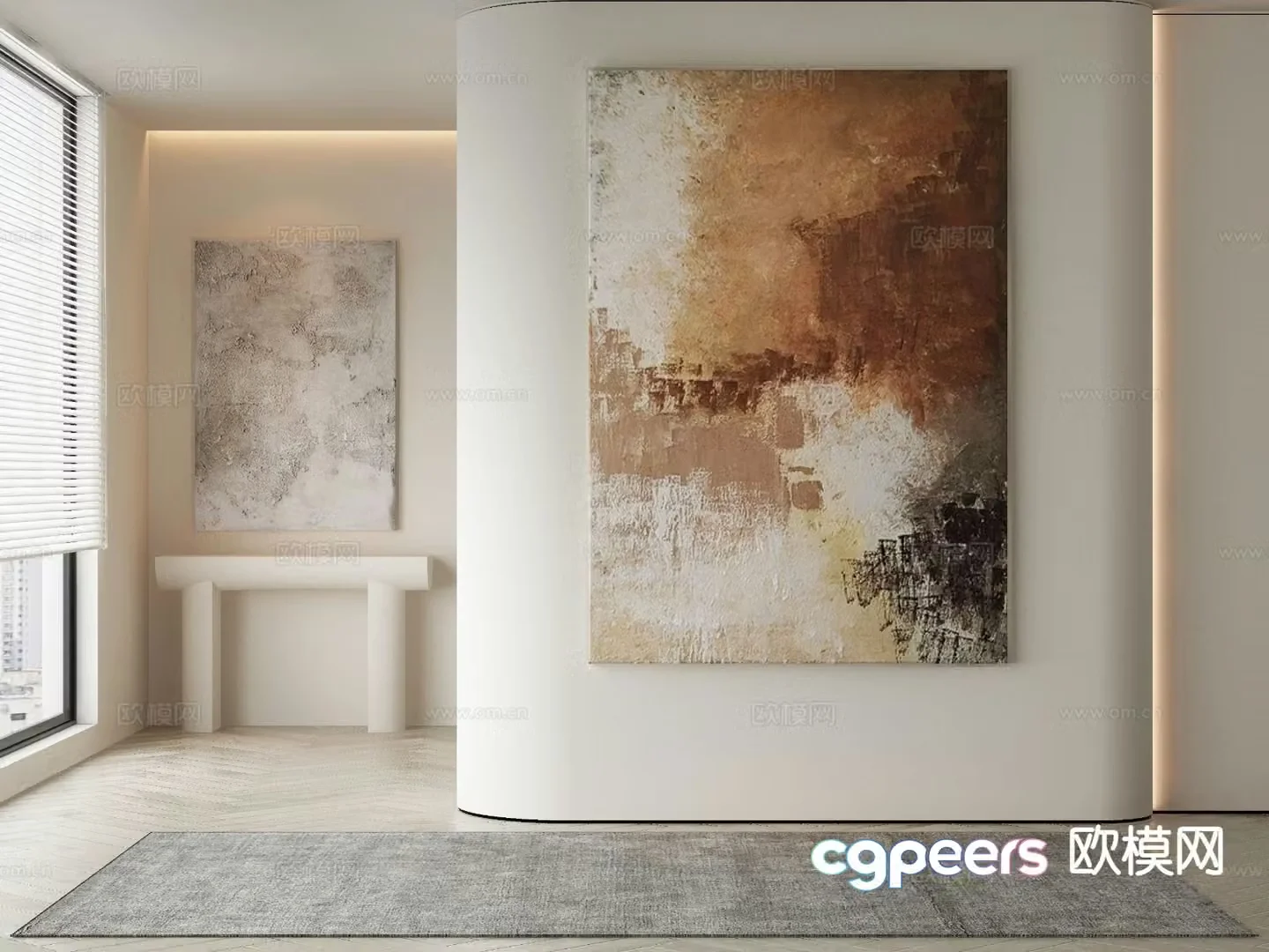 Modern decorative painting texture painting 3d model