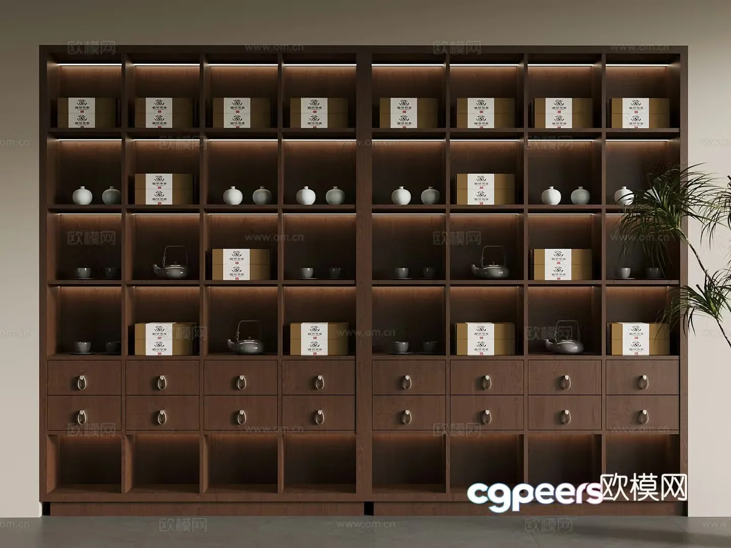 20 new Chinese tea cabinet decorative cabinet 3D model