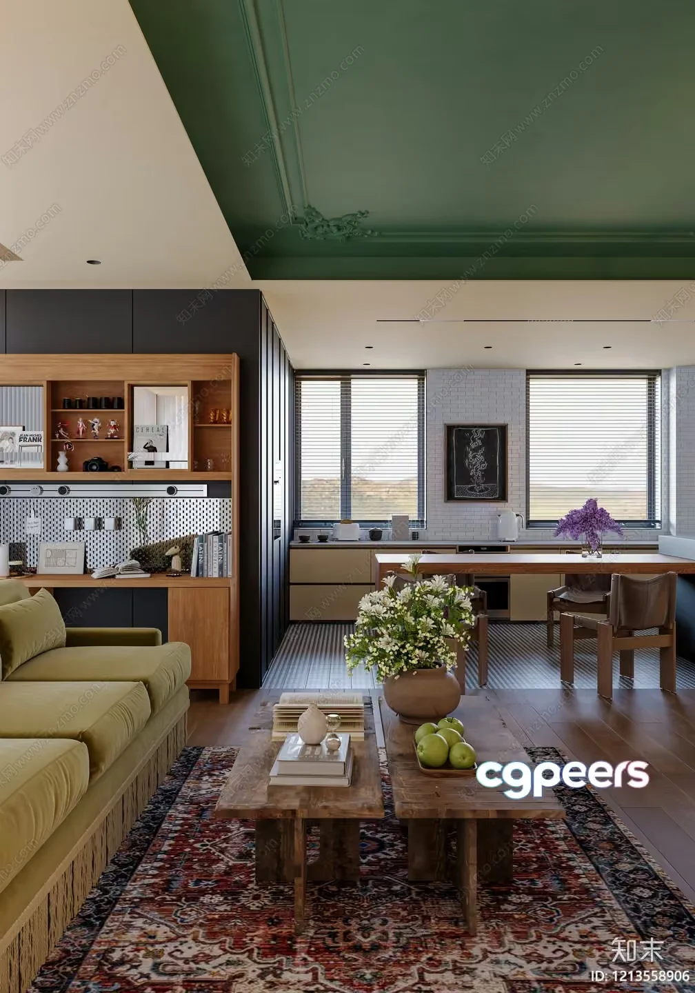 Modern Living Room 3D Model – 4468 – VRAY Render