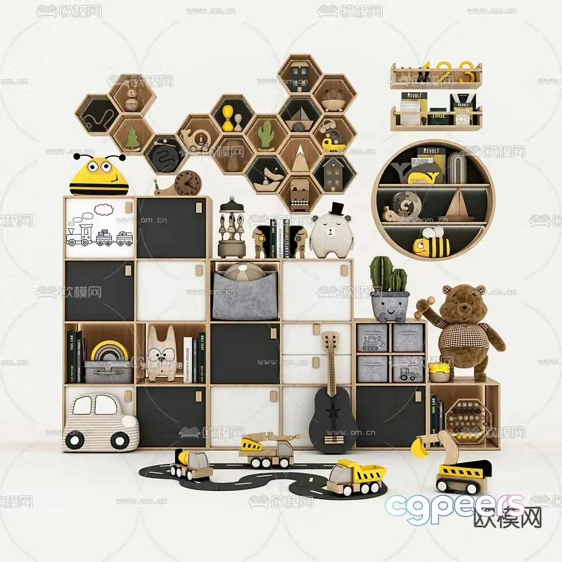 Modern children’s toy cabinet storage 3d model