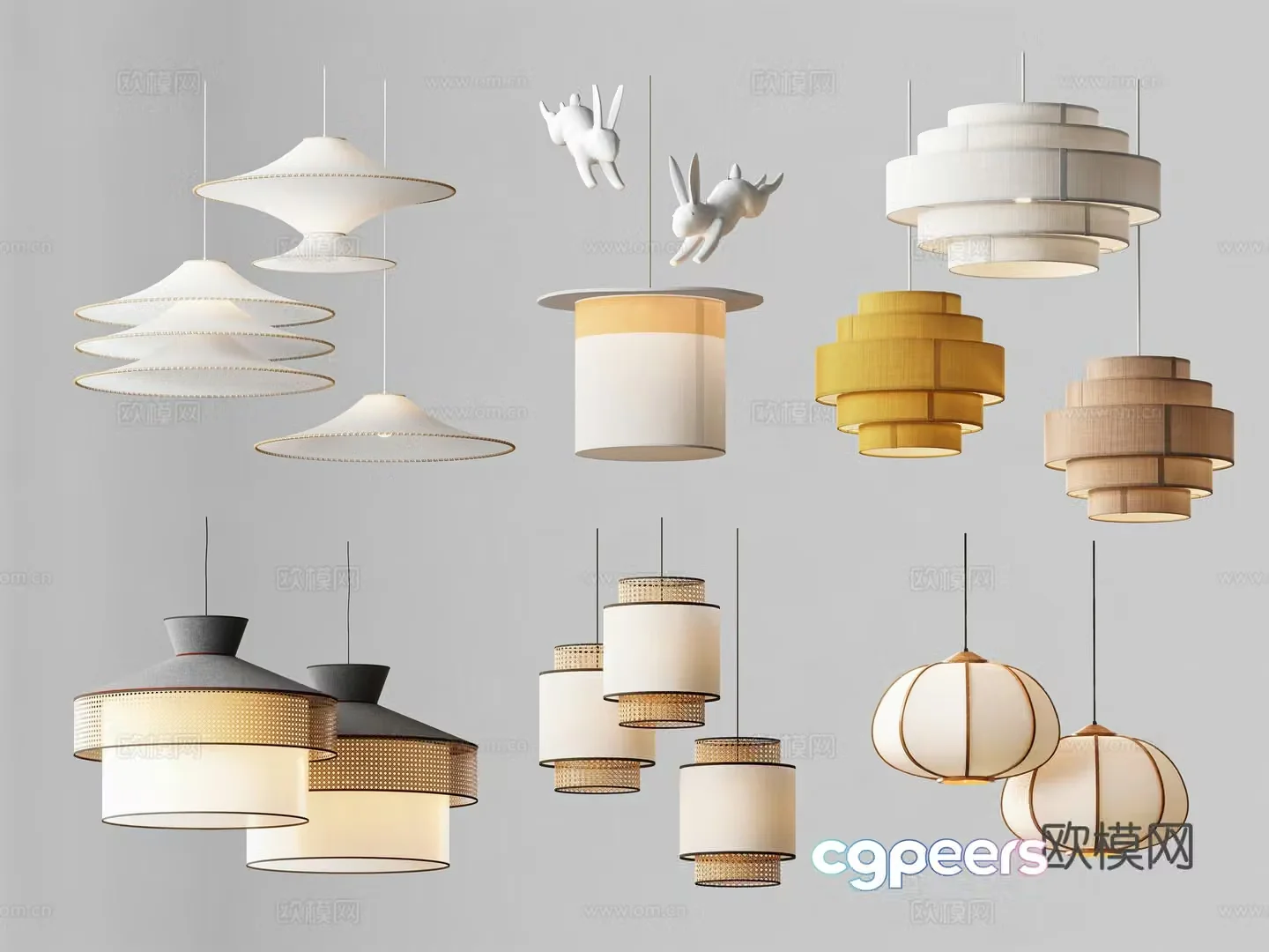 Modern Chandelier Wasabi Chandelier 3D Model