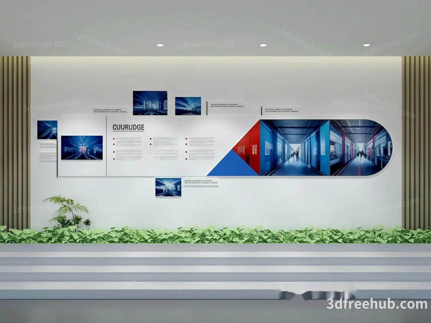 A 3D Rendering Of A Wall With A Graphic On It 3D Model – 20806 – VRAY Render