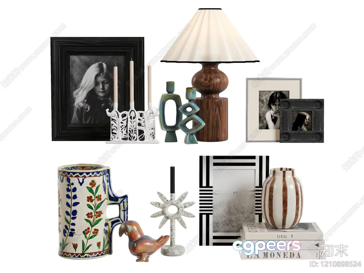 A Collection Of Home Decor Items 3D Model – 9369 – VRAY Render
