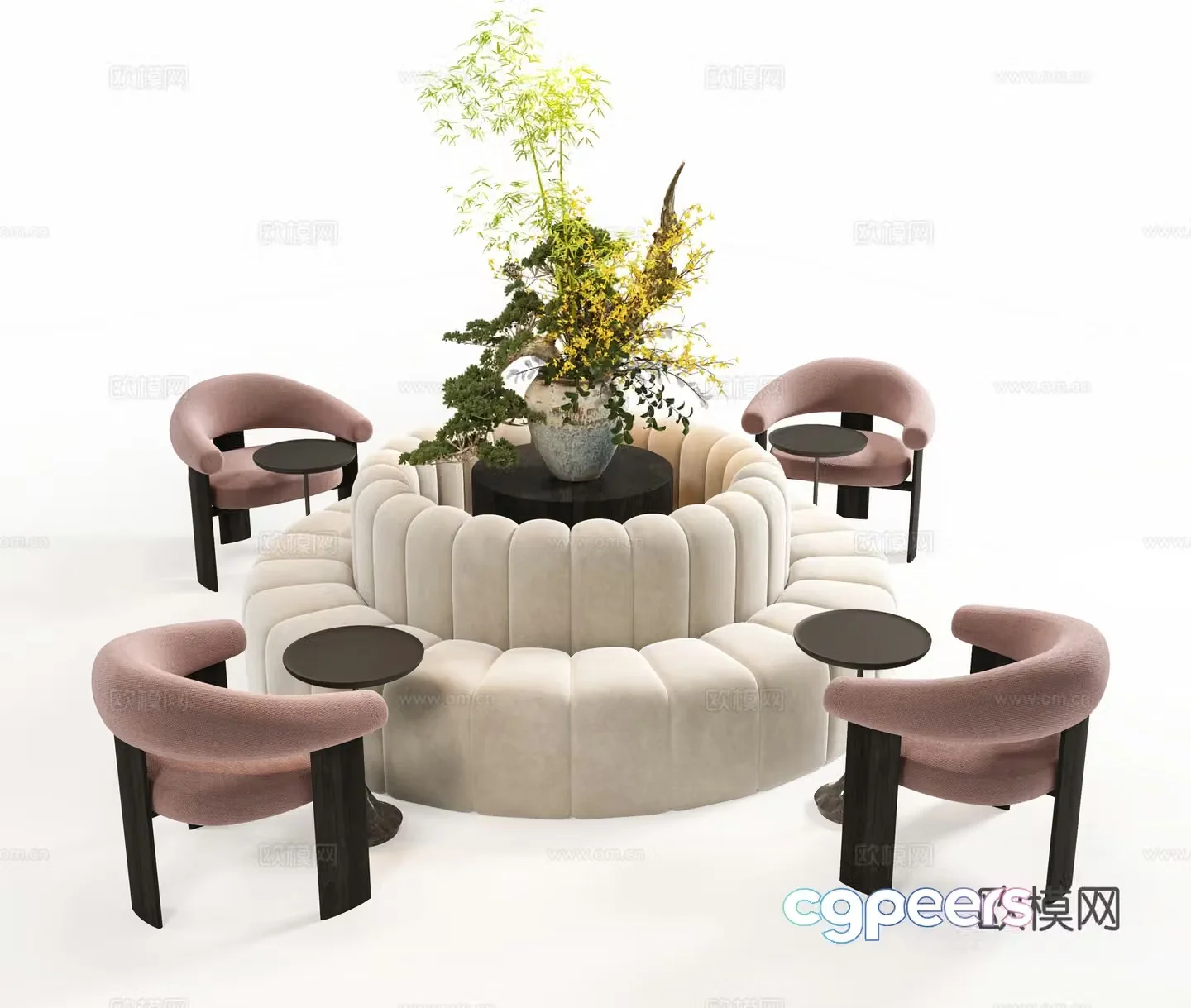 Office sofa lobby sofa 3d model