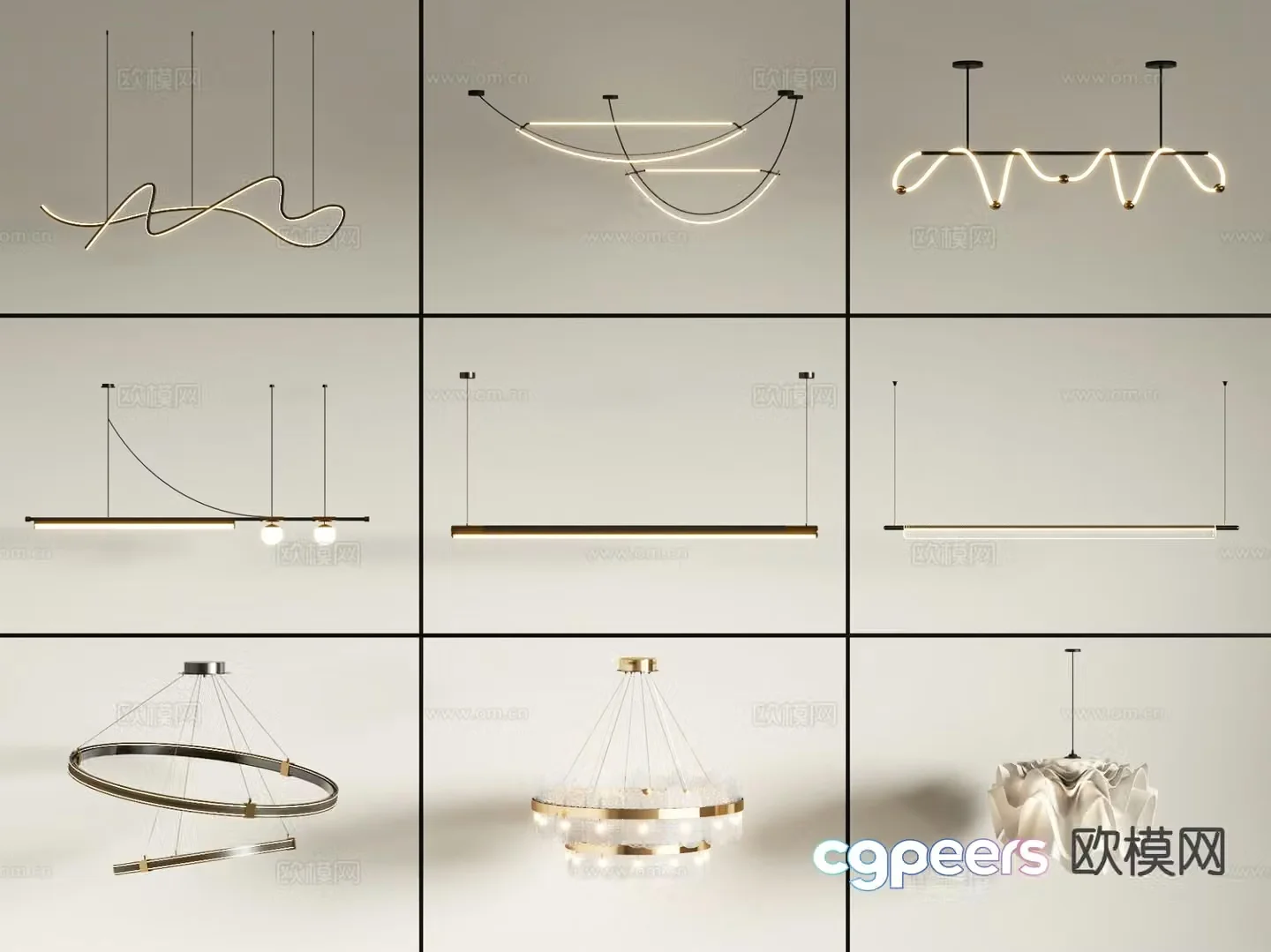 Modern creative chandelier 3d model