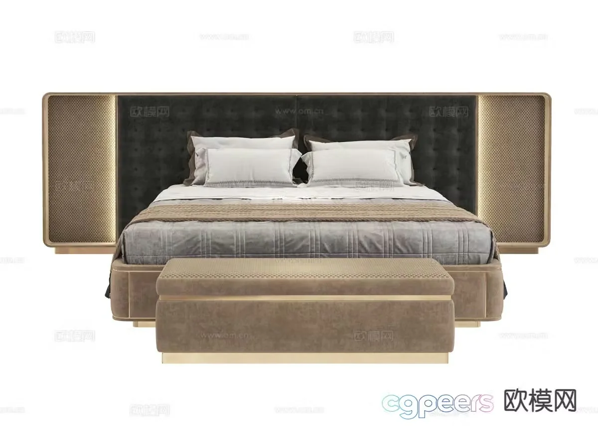 visionnaire double bed 3d model