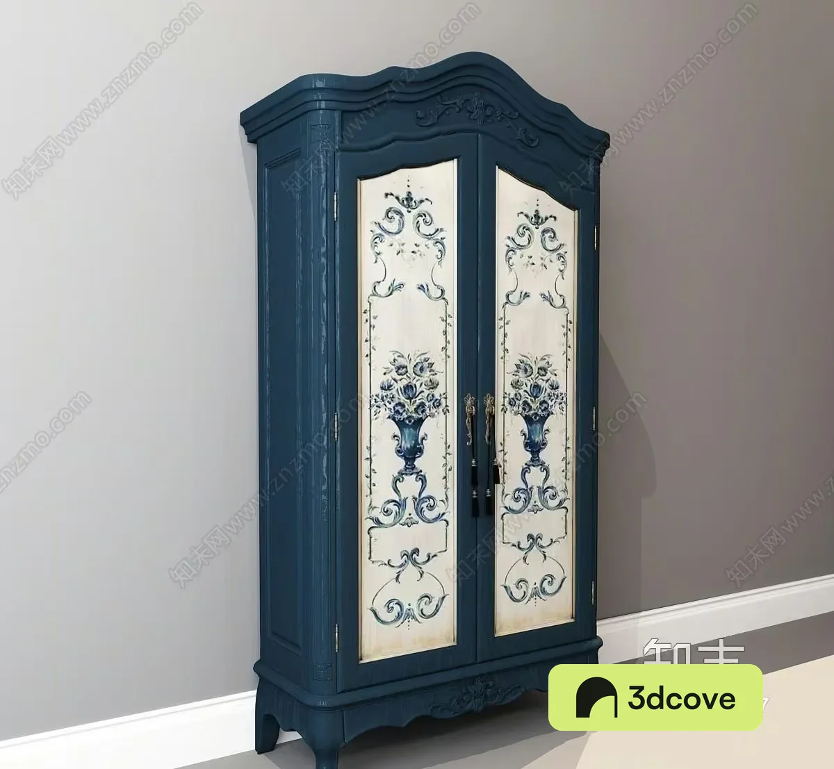 A Blue And White Cabinet