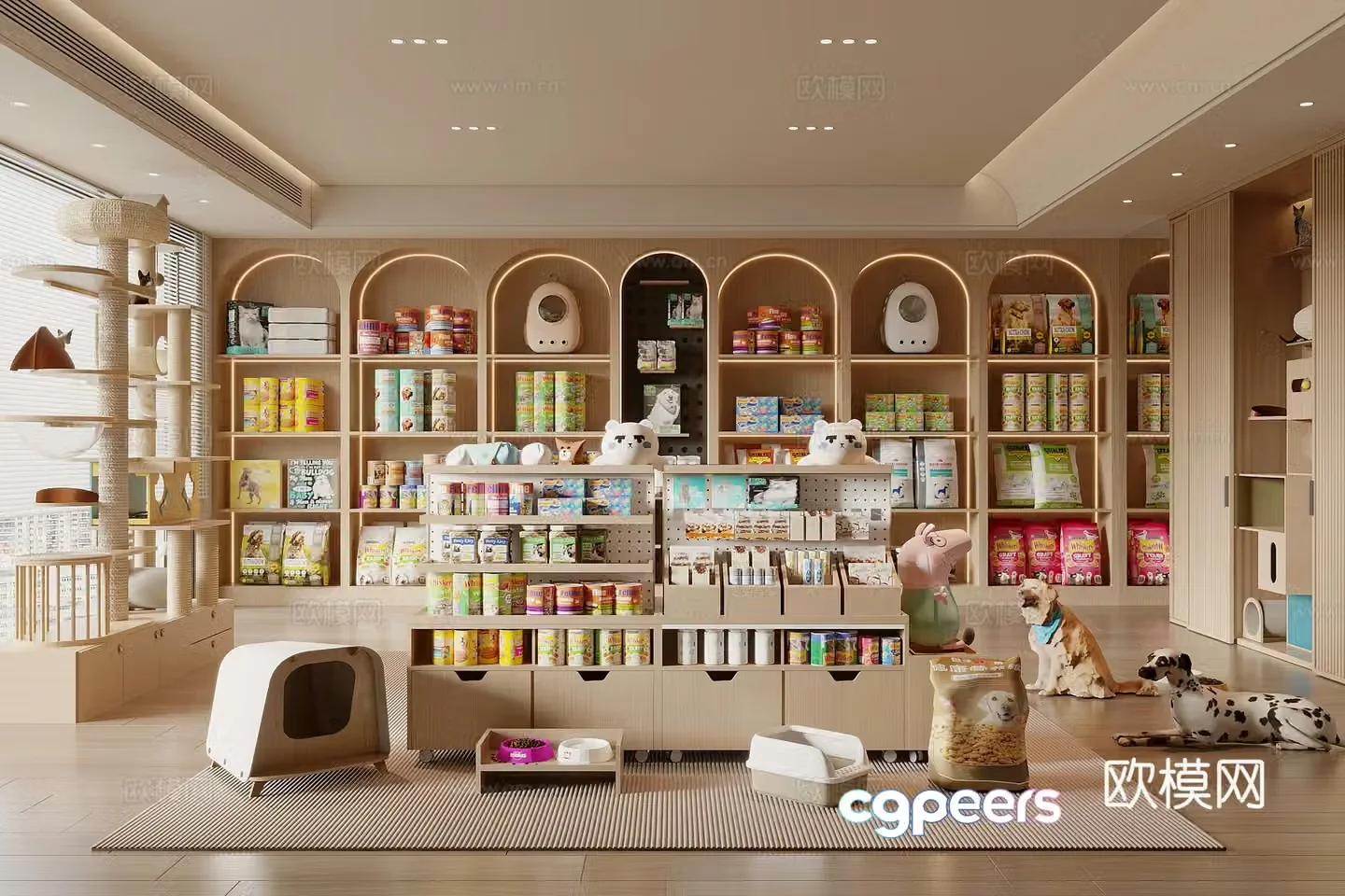 Modern pet shop 3d model