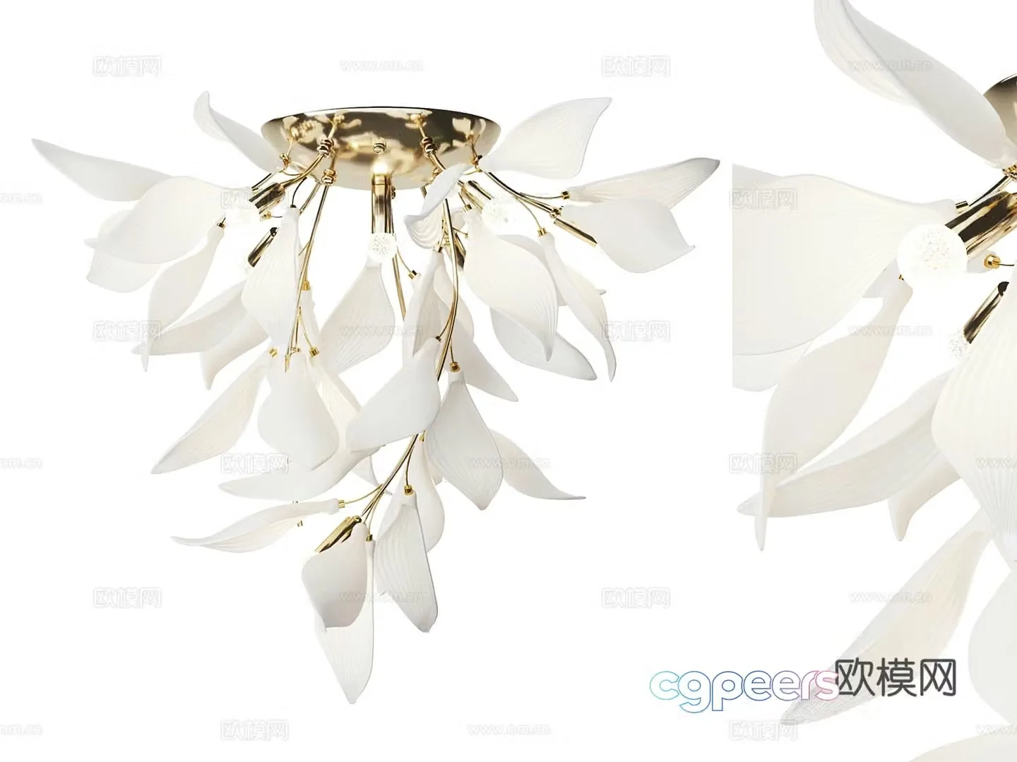 Petal Chandelier Creative Chandelier Art Chandelier 3D Model