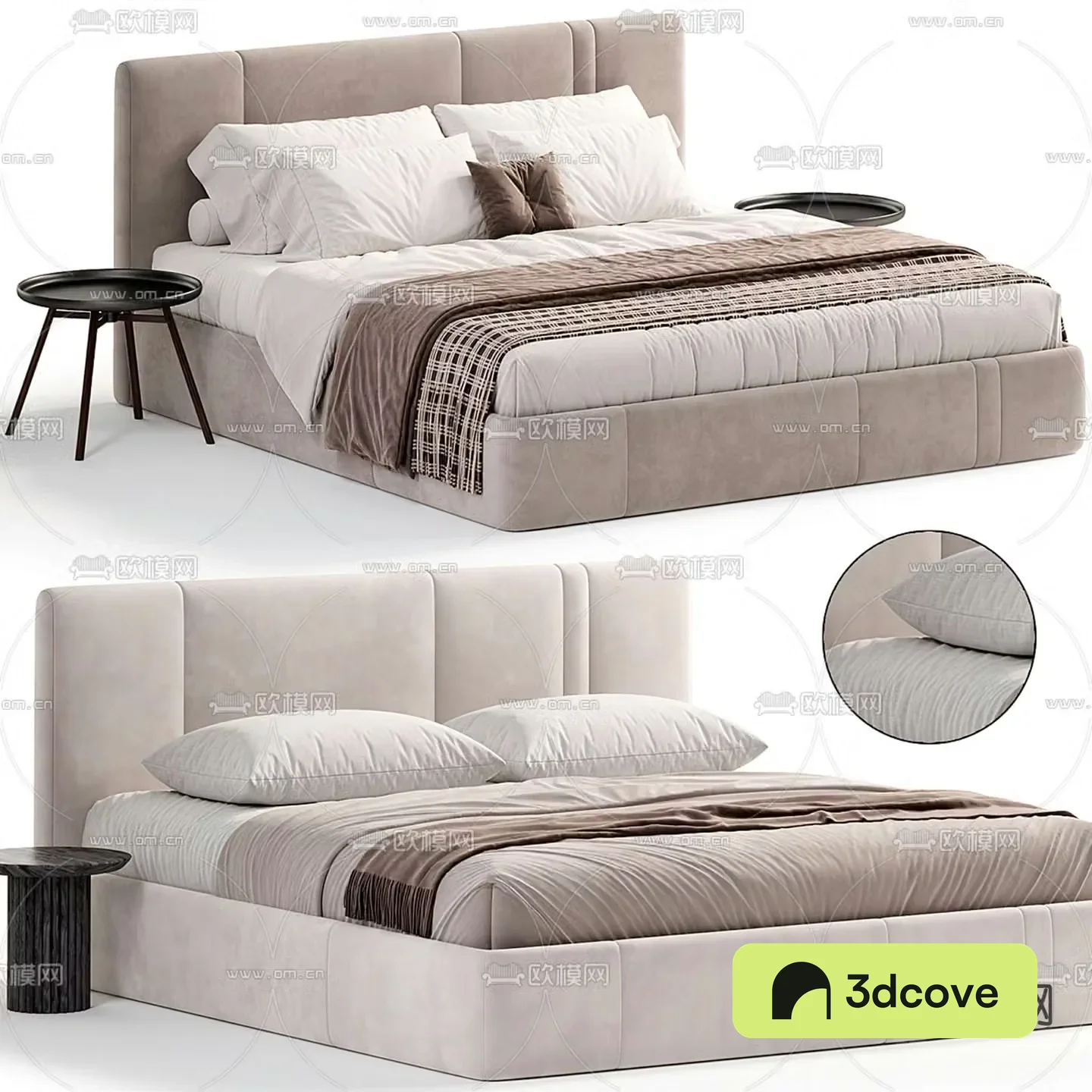 Fabric double bed