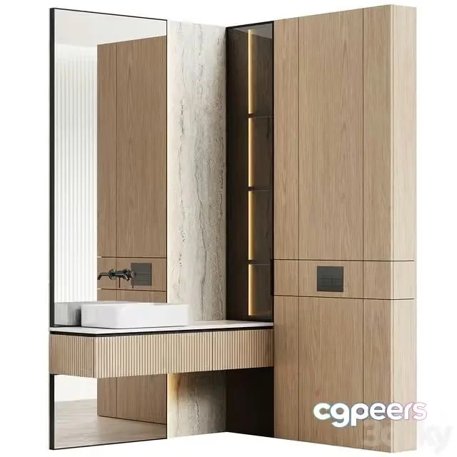 3ds Max Free – Bathroom furniture 02 modular in a modern minimalist style