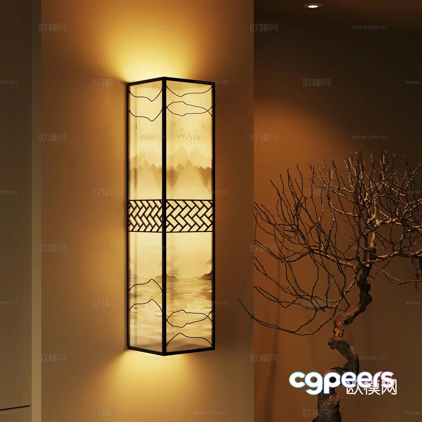 New Chinese wall light 3D model