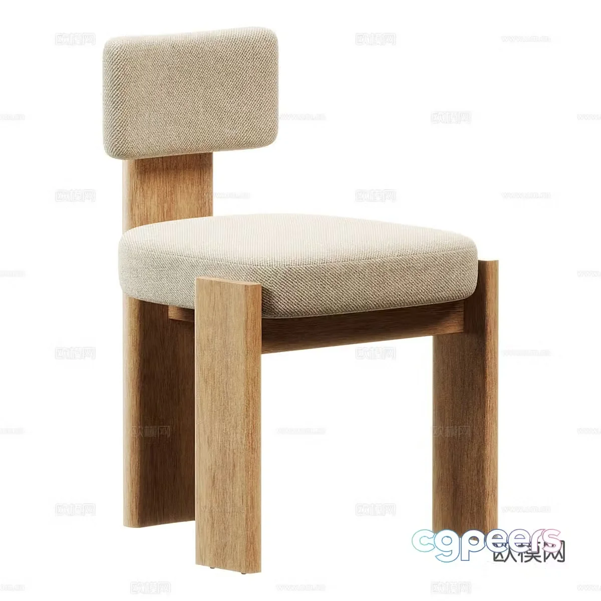 New Chinese style Wasabi Otto dining chair 3D model