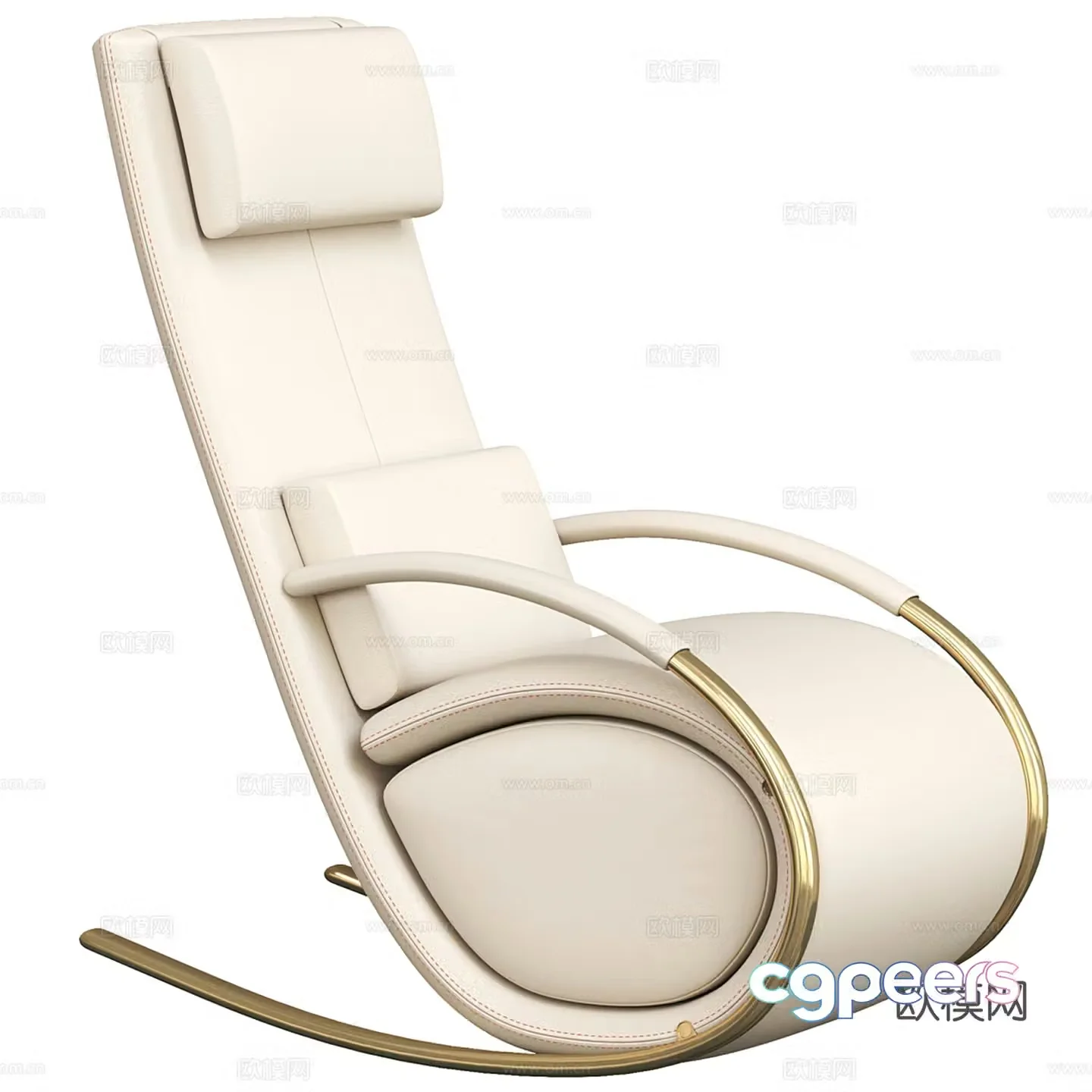 Modern leather lounge chair 3d model