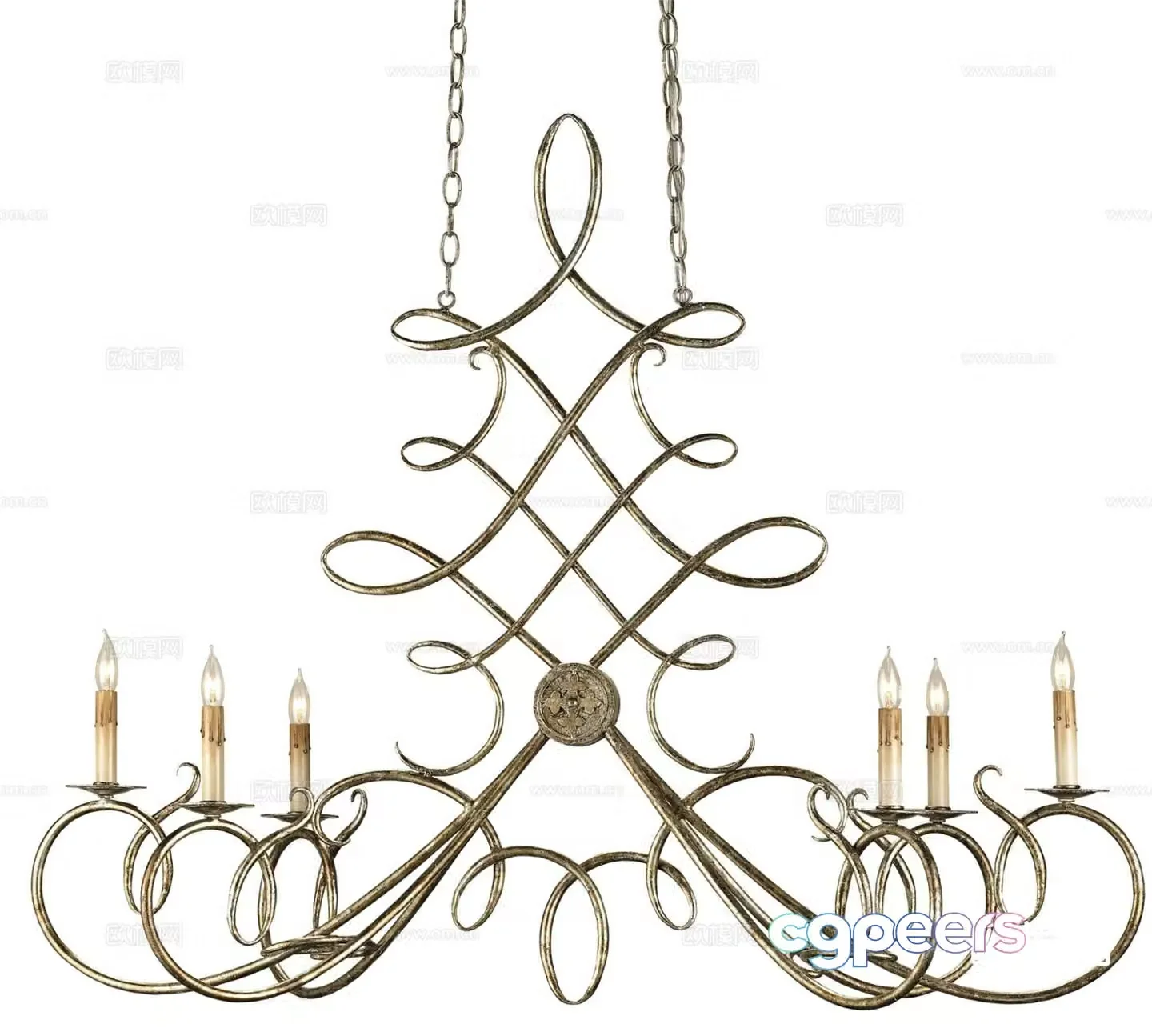 French chandelier hall chandelier 3d model