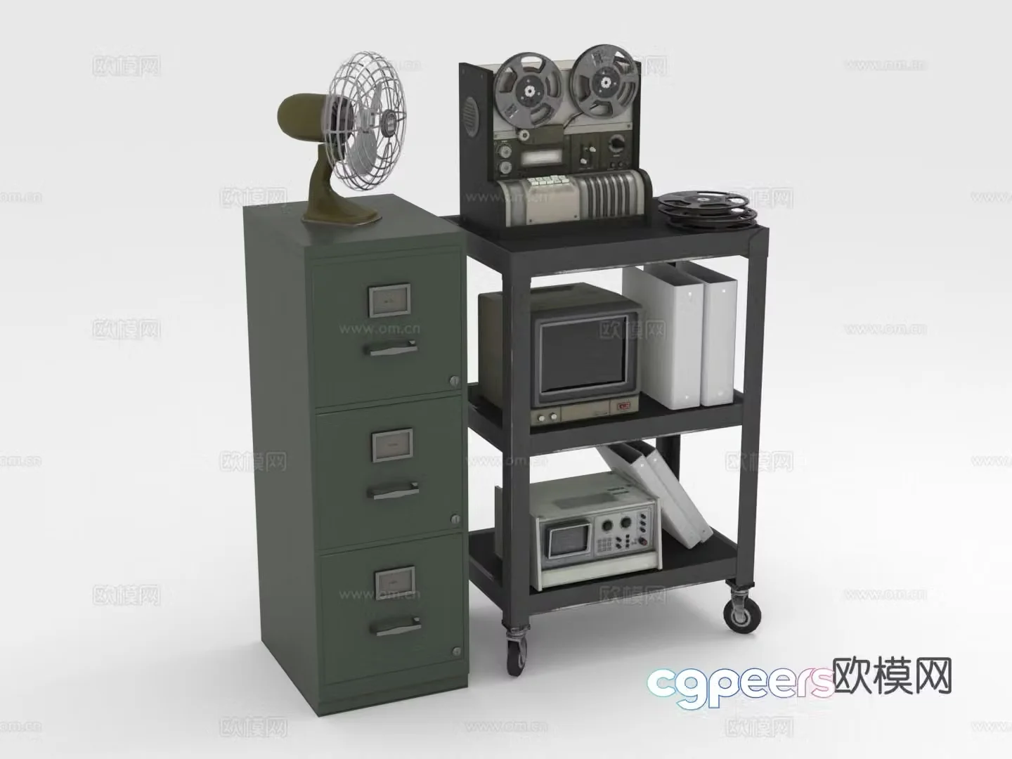 Storage rack Mobile rack Equipment rack Cart 3D model