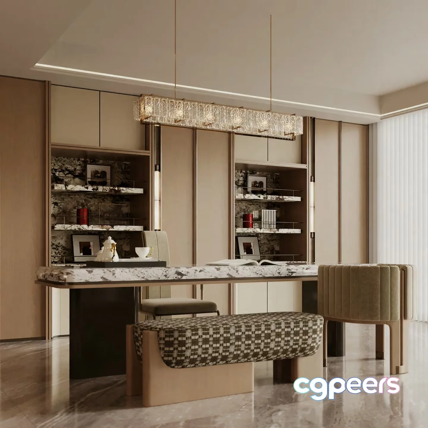 Modern Dining Room 3D Model – 16282 – VRAY Render