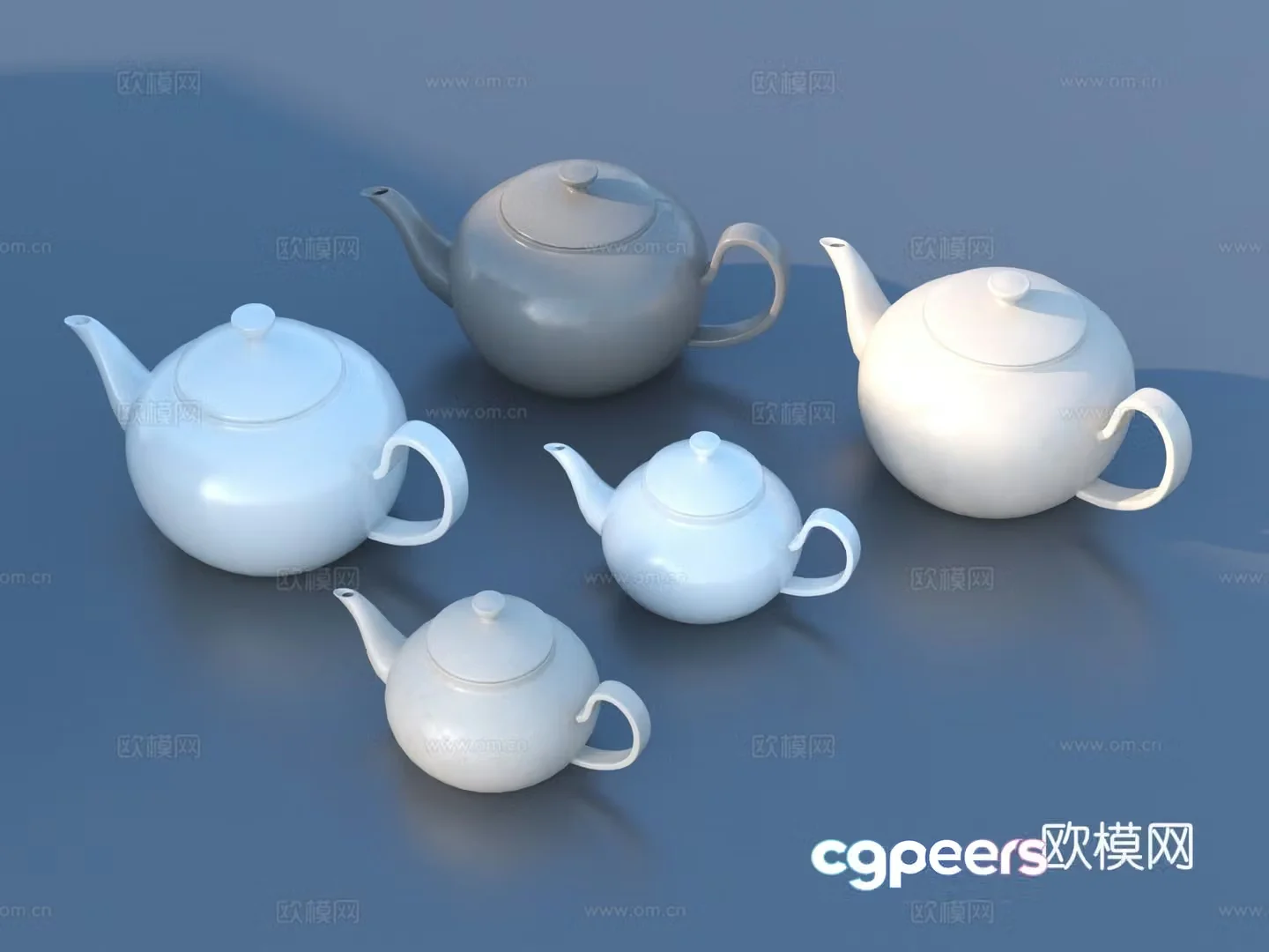Tea set Teapot Porcelain Porcelain pot 3d model