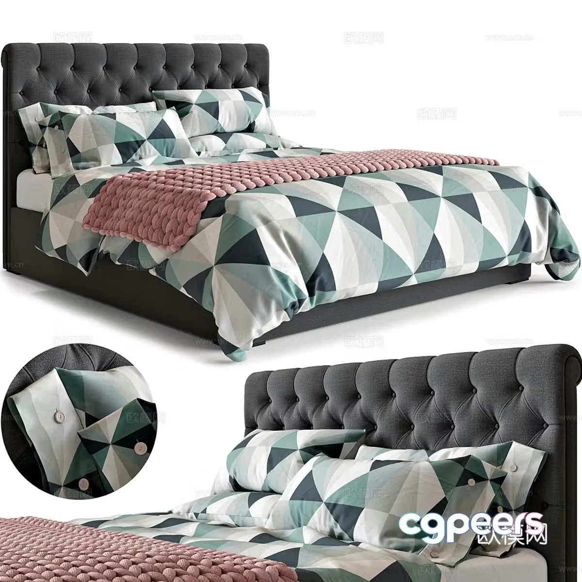 Double bed 3d model
