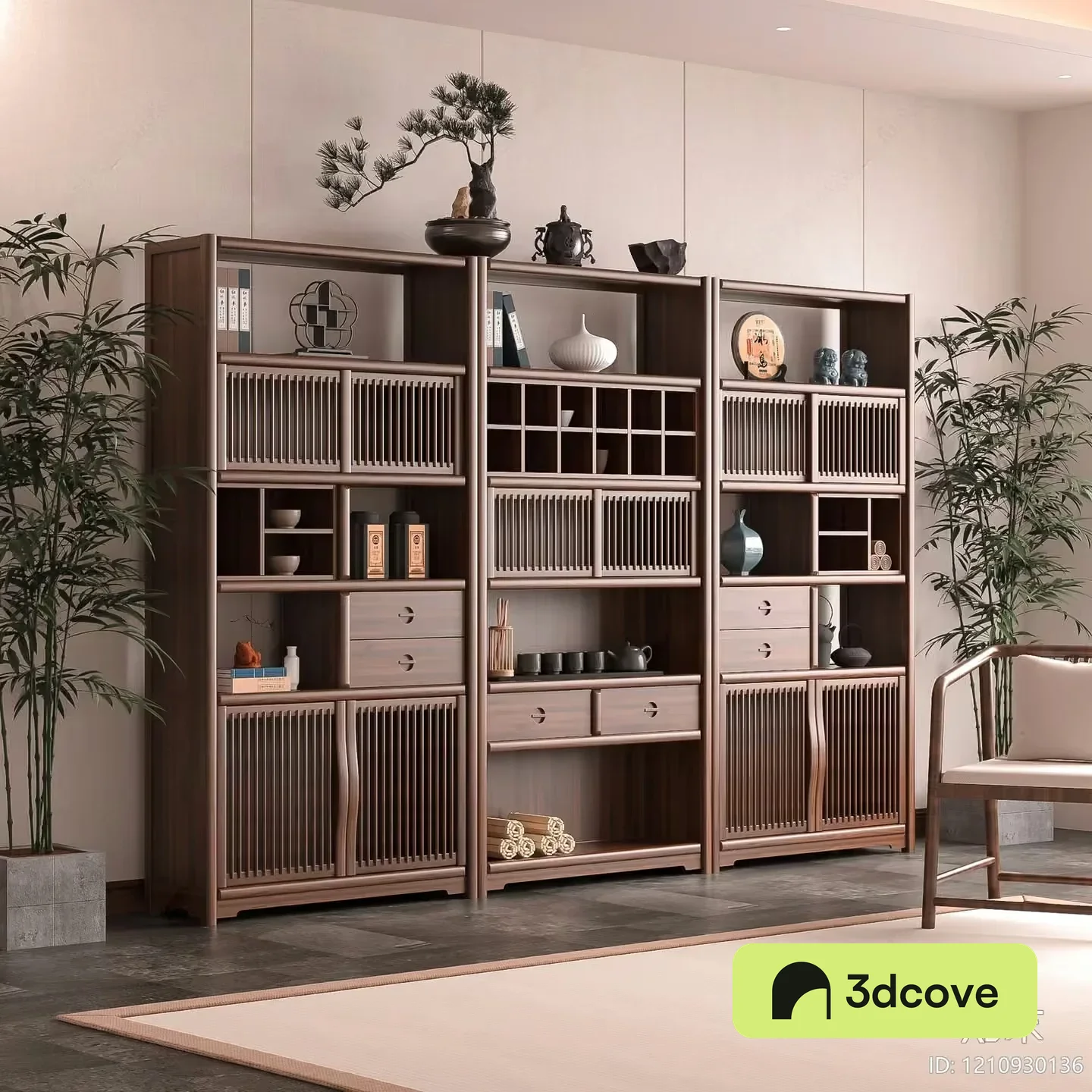 A Large Wooden Bookshelf
