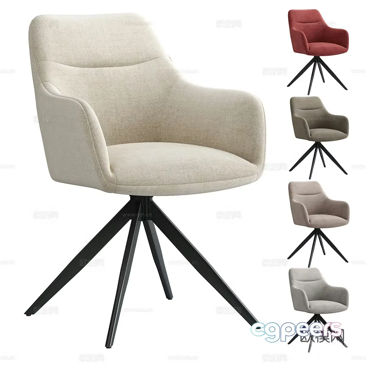 Modern Italian fabric chair 3d model