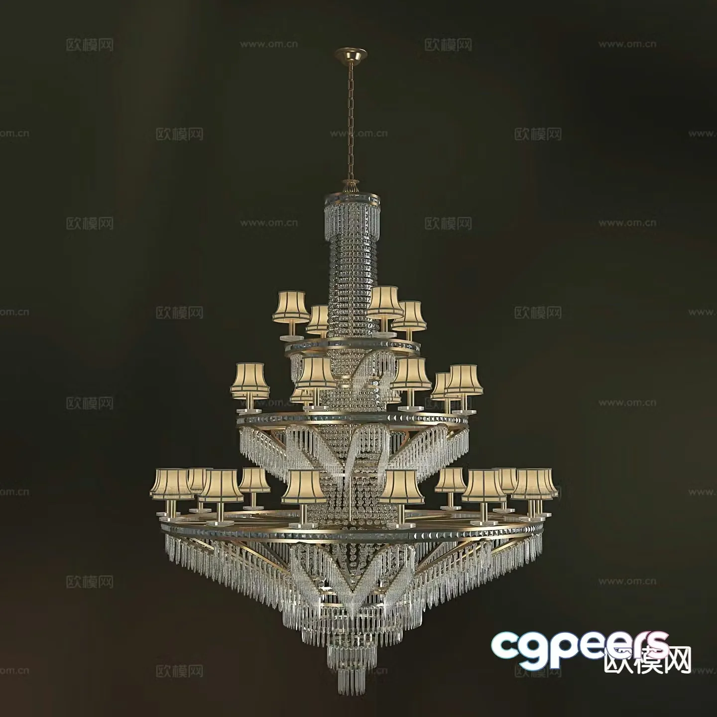 Neoclassical chandelier crystal lamp 3d model