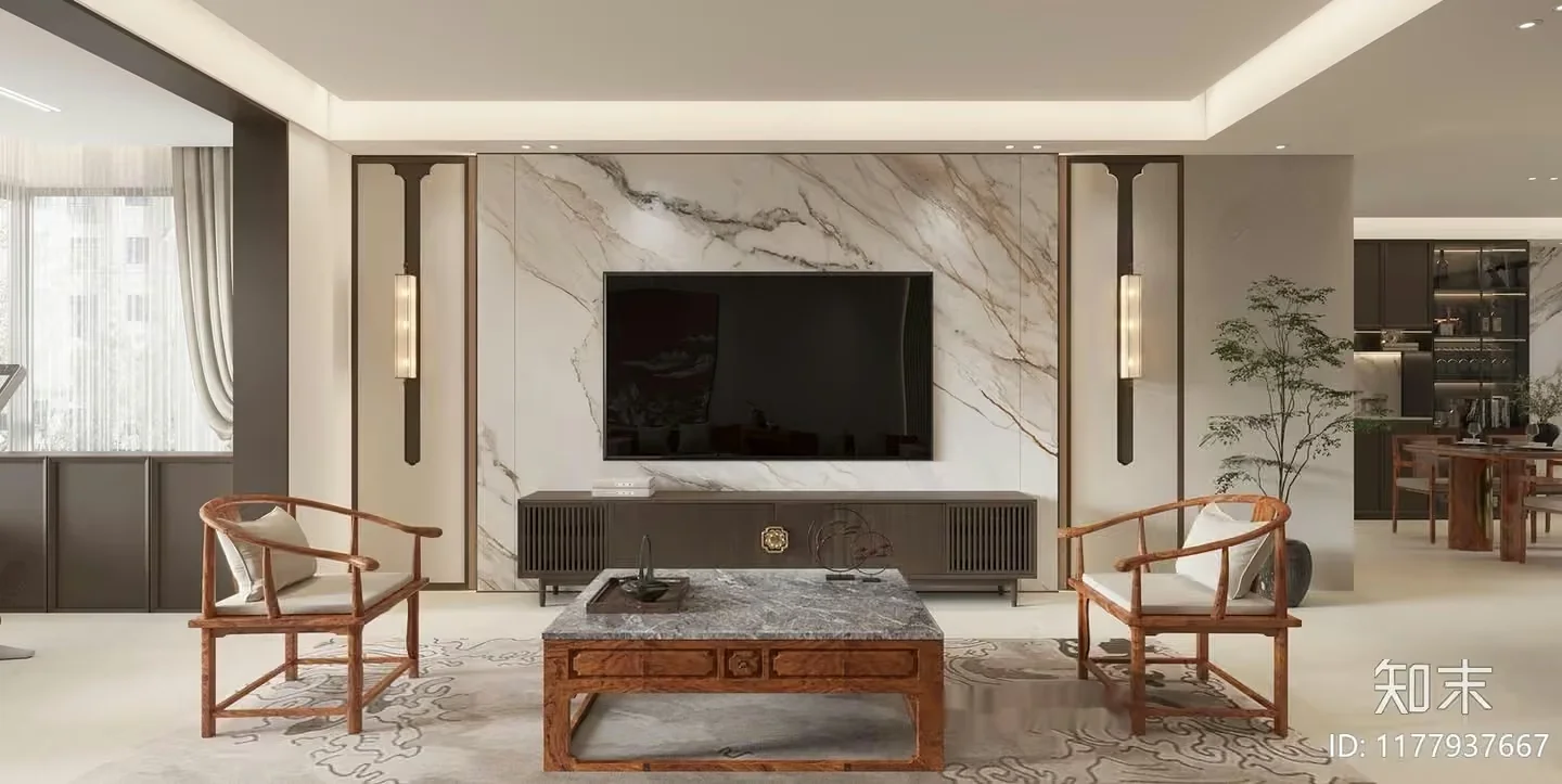 Modern Living Room 3D Model – 6516 – VRAY Render