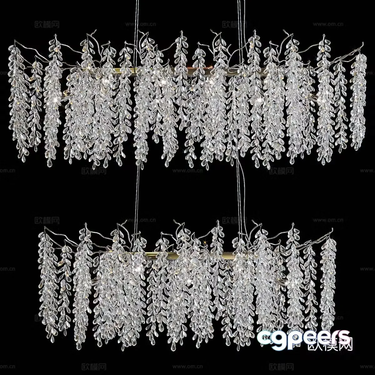 Luxury Crystal LED Chandelier 23d Model