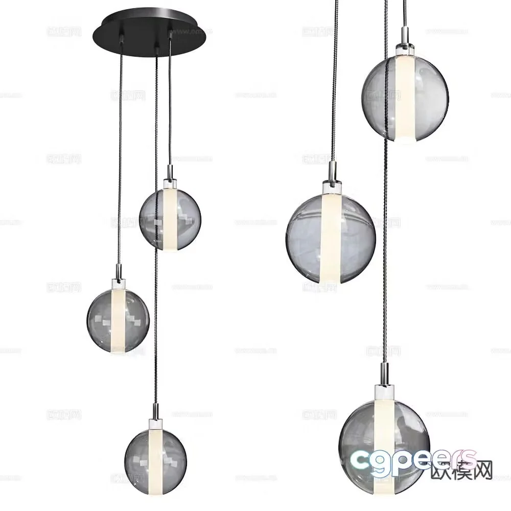 Cangini Tucci glass chandelier 3d model