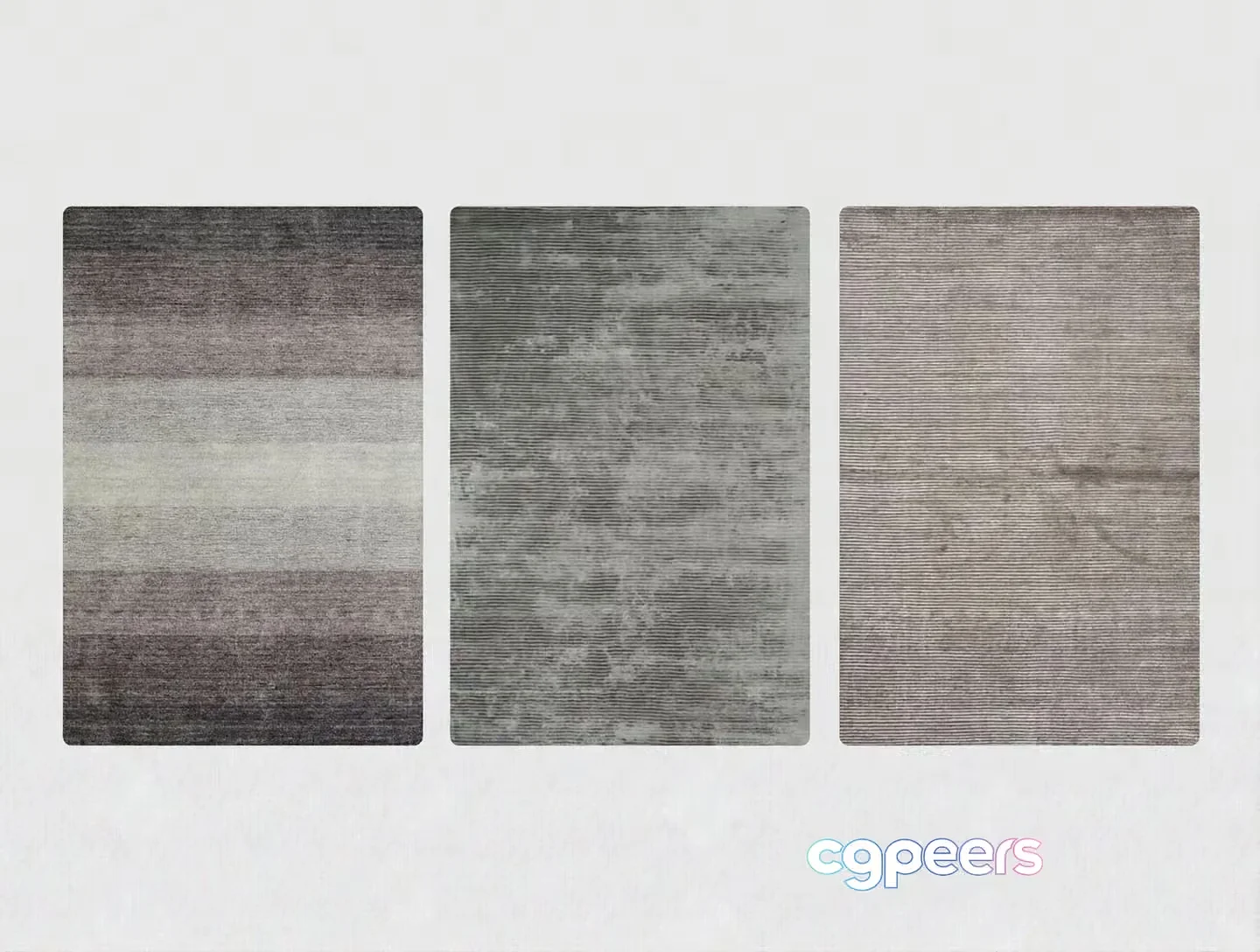 Three Gray Rugs 3D Model – 23675 – VRAY Render