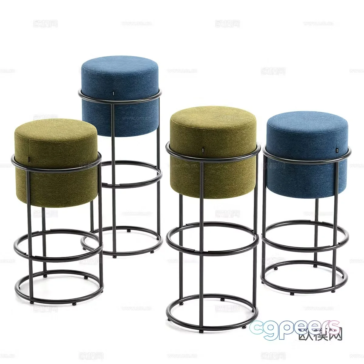 Modern light luxury bar chair 3D model
