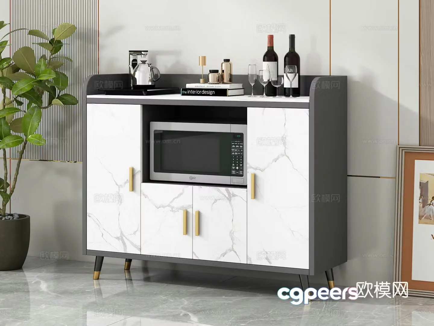 Modern sideboard 3d model