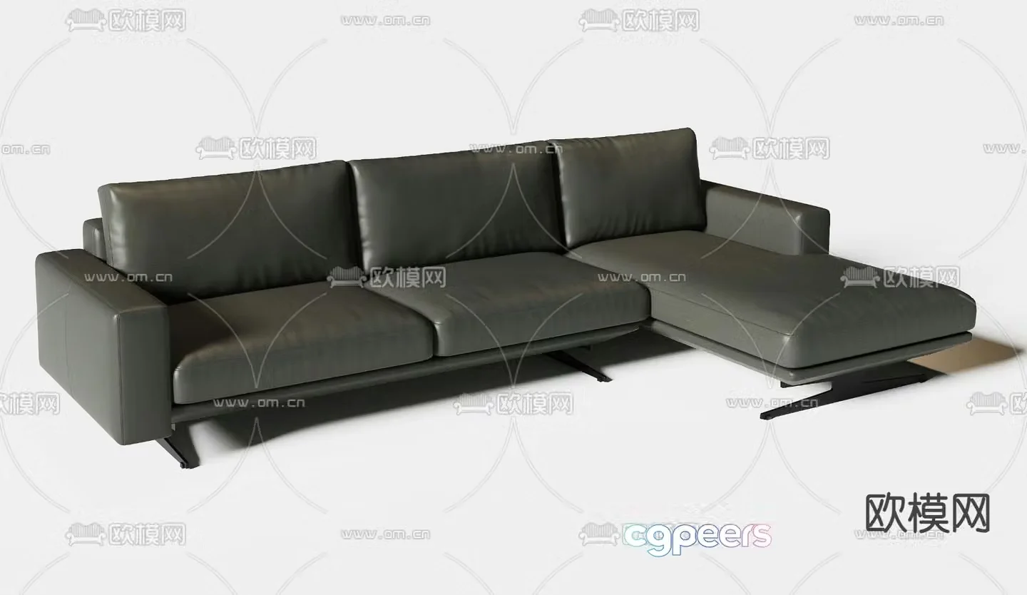 Three seater sofa corner sofa 3d model
