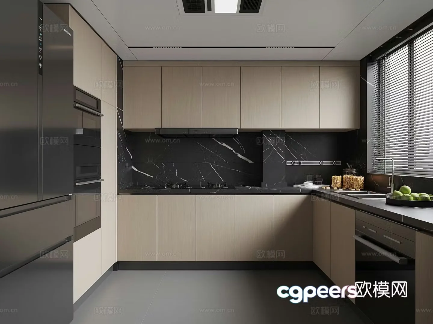 modern kitchen cabinet 3d model