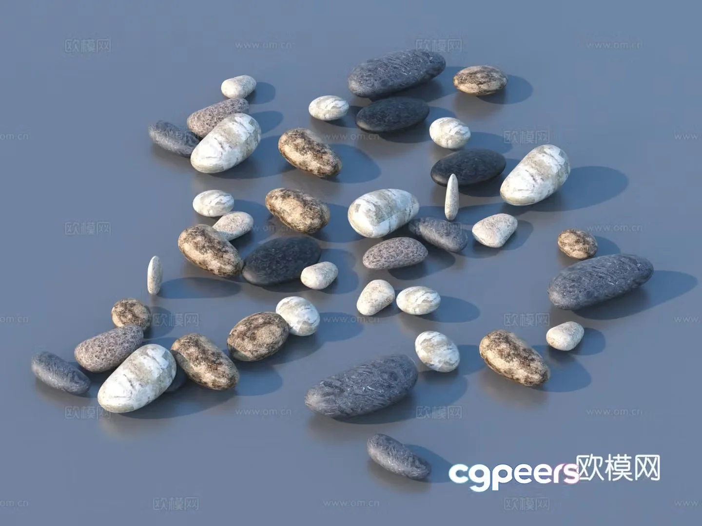 Pebbles Stones 3d model