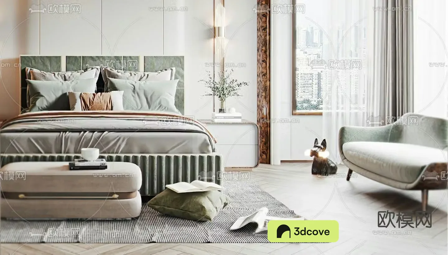 Modern double bed