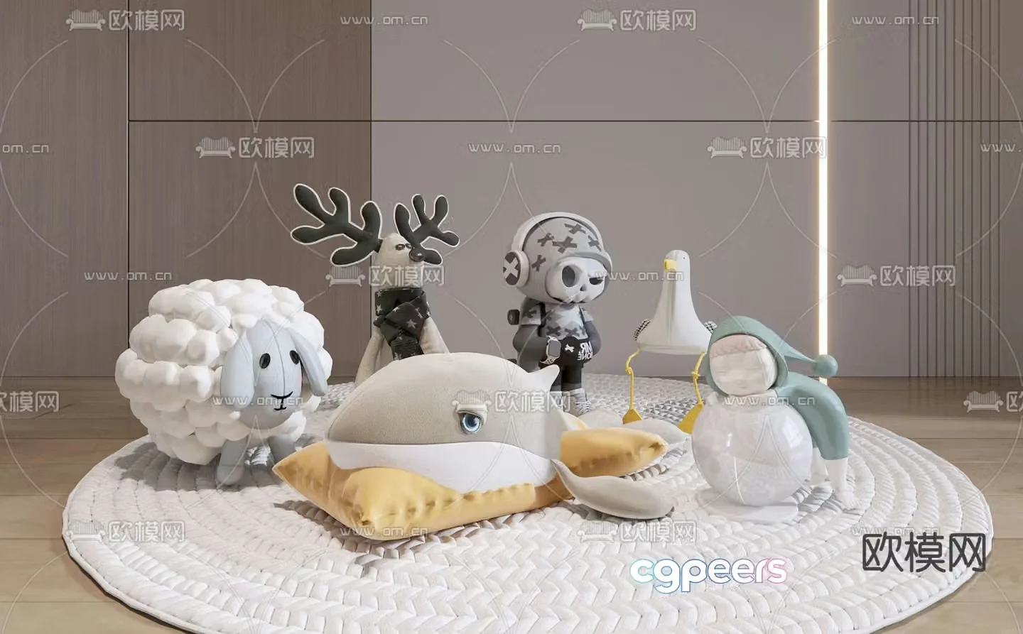 Children’s plush toy doll 3d model