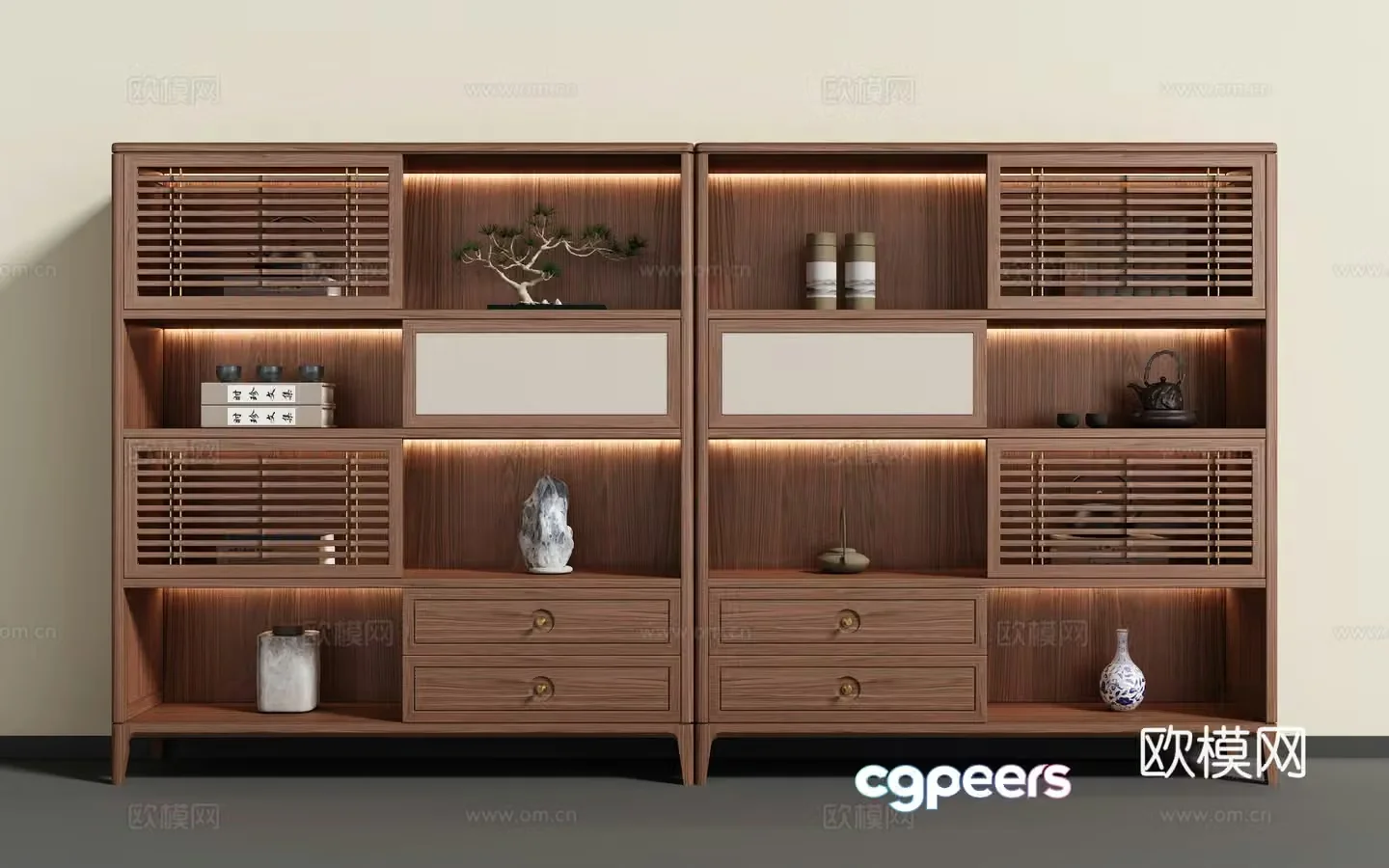 New Chinese style decorative cabinet 3D model