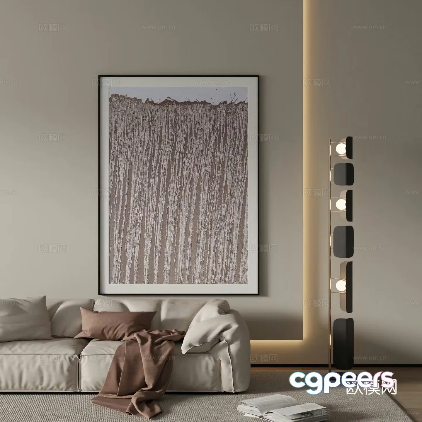 Modern abstract painting Decorative painting 3d model