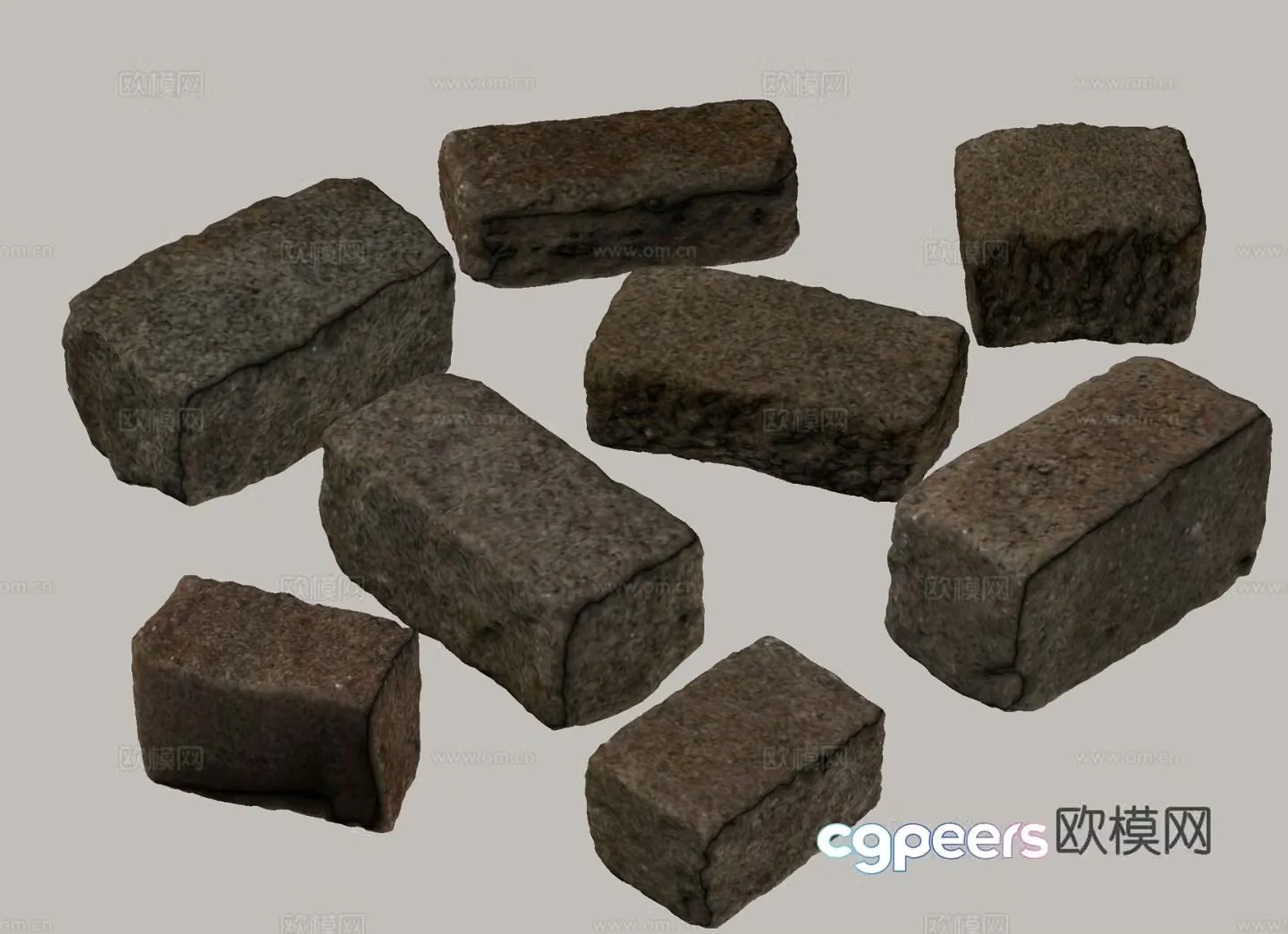 Stones Stepping Bricks Rocks Stone Bricks Paving Stones 3d model
