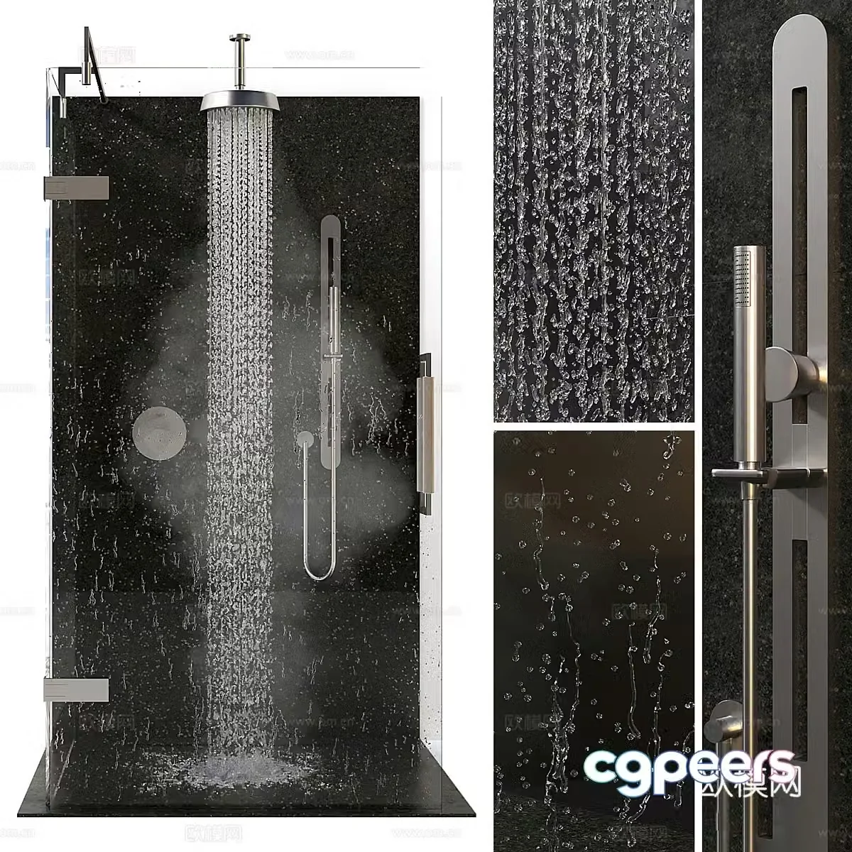 Modern Italian minimalist shower room 3D model
